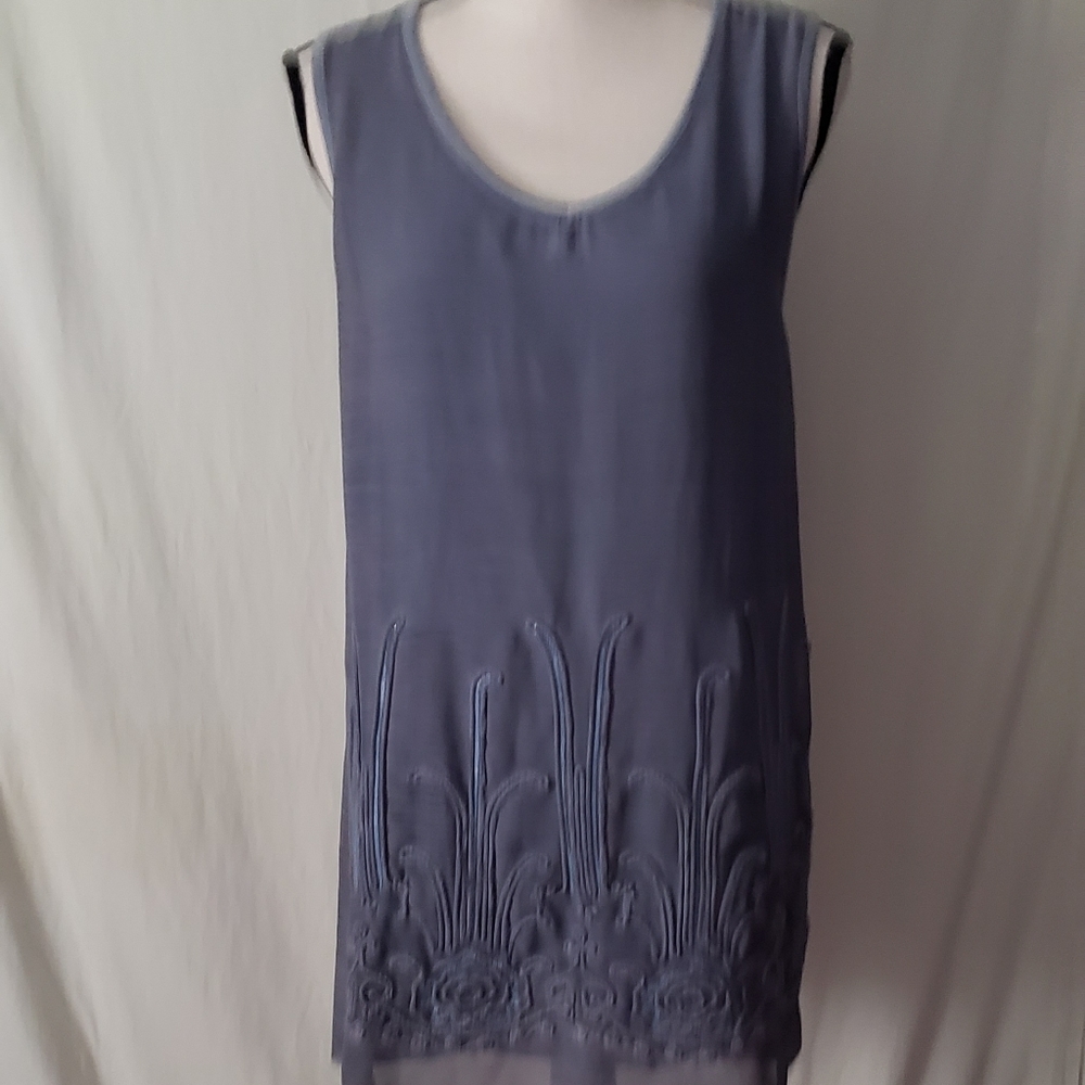 V Cristina Slate Gray Tunic Tank Top